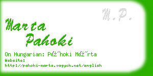 marta pahoki business card